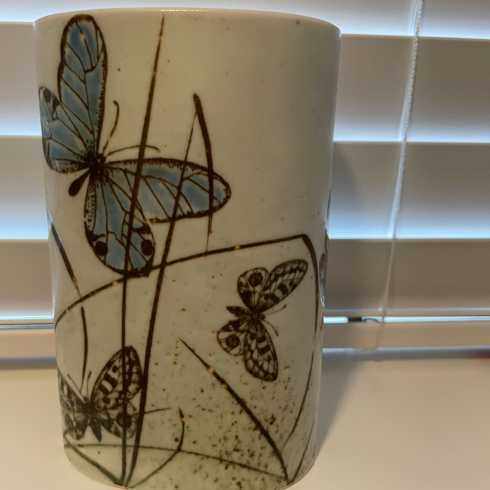 Royal Copenhagen Blue and Black Butterfly Vase Lovely